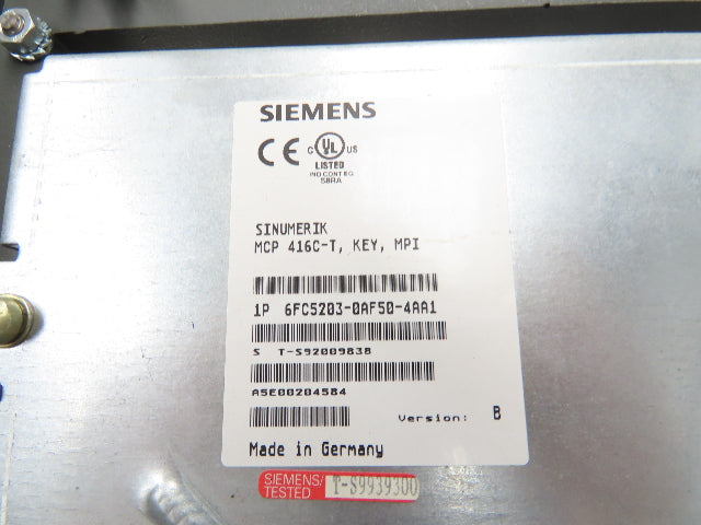 Siemens Glidemaster CTX 420 HMI Operator Control Panel With E-Stop & Key *Read