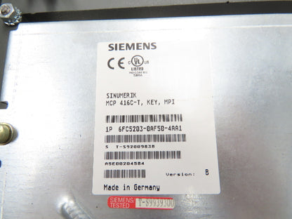 Siemens Glidemaster CTX 420 HMI Operator Control Panel With E-Stop & Key *Read