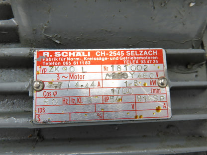 R. Schali ZK90L Metric AC Motor 1.8kW 2.4Hp 1700rpm 230/460V 3PH 90L 181002