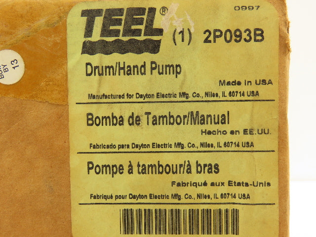 Teel 2P093B Manual Rotary Oil Drum Pump 10GPM 1"NPT Hand Pump