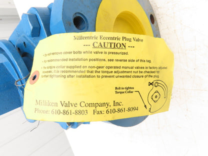 Milliken 601 Millcentric Plug Valve 4" Flanged 175CWP ANSI 125 Cast Iron