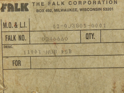Falk 02-OJ3805 1100T Coupling Bore 3.9375"ID x 4-3/4"L Coupling Dia 7-7/16"OD