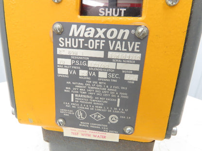 Maxon 2" 808-1 Natural Gas Shut Off Valve 120V 2" Threaded 70 PSI