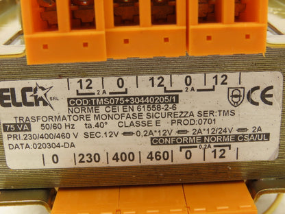 ELCA TMS075+30440205/1 Power Transformer 75VA 230/400/460V Pri 12V Sec