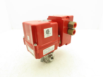 Triac WEM-500 Electric Actuator 1/2" V-Port Ball Valve Stainless 115V 1PH