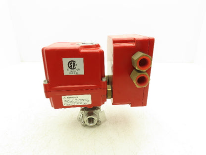 Triac WEM-500 Electric Actuator 1/2" V-Port Ball Valve Stainless 115V 1PH