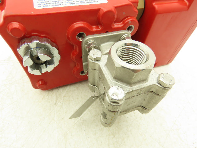 Triac WEM-500 Electric Actuator 1/2" V-Port Ball Valve Stainless 115V 1PH