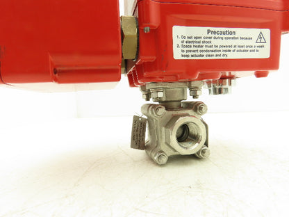 Triac WEM-500 Electric Actuator 1/2" V-Port Ball Valve Stainless 115V 1PH