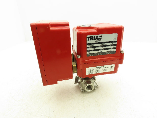 Triac WEM-500 Electric Actuator 1/2" V-Port Ball Valve Stainless 115V 1PH