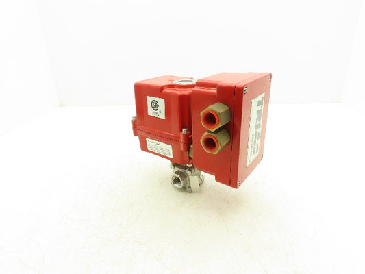 Triac WEM-500 Electric Actuator 1/2" V-Port Ball Valve Stainless 115V 1PH