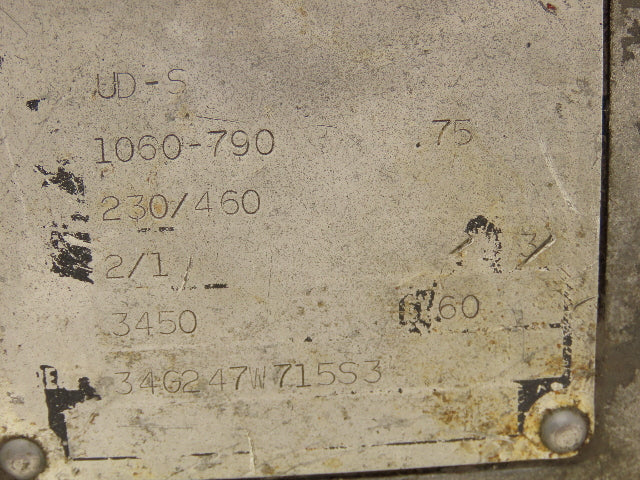 Gusher UD-S Pump Motor 3/4Hp 3450 RPM 230/460V 3PH 8.25" Shaft Length