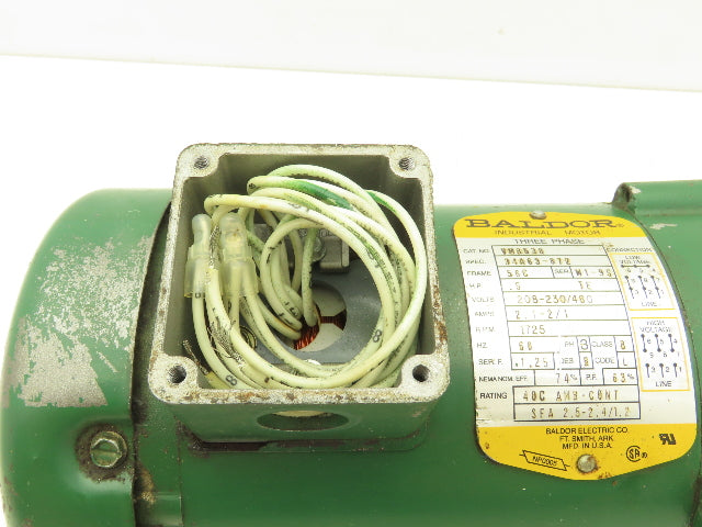 Baldor VM3538 AC Motor 1/2Hp 1725 RPM 230/460V 3PH 56C with 4-Bolt Pump Flange