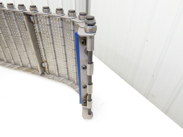 9" x 15' 7" Steel Cleated Chip Conveyor Hinge Belt 8" Bed Width Pin & Roller