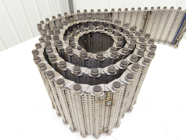 9" x 15' 7" Steel Cleated Chip Conveyor Hinge Belt 8" Bed Width Pin & Roller
