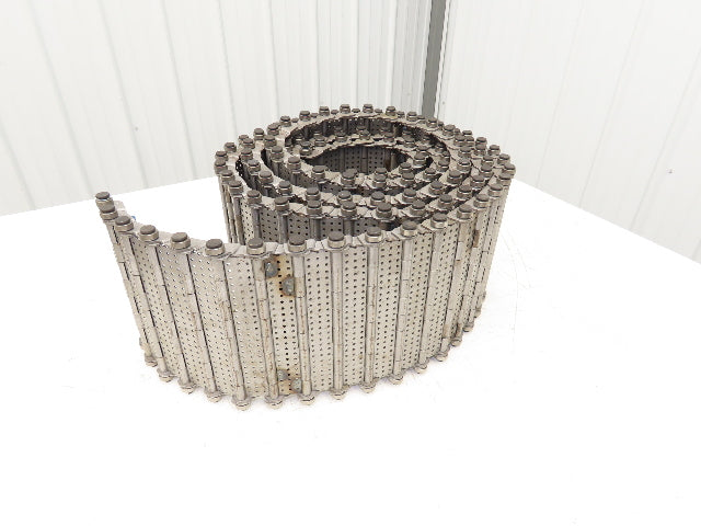 9" x 15' 7" Steel Cleated Chip Conveyor Hinge Belt 8" Bed Width Pin & Roller