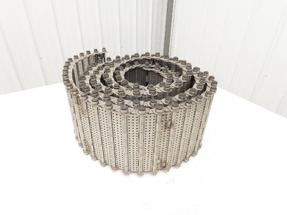 9" x 15' 7" Steel Cleated Chip Conveyor Hinge Belt 8" Bed Width Pin & Roller