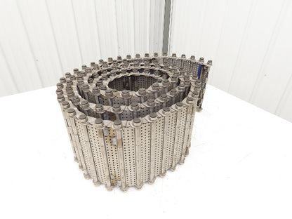 9" x 15' 7" Steel Cleated Chip Conveyor Hinge Belt 8" Bed Width Pin & Roller