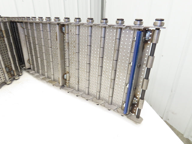 9" x 15' 7" Steel Cleated Chip Conveyor Hinge Belt 8" Bed Width Pin & Roller