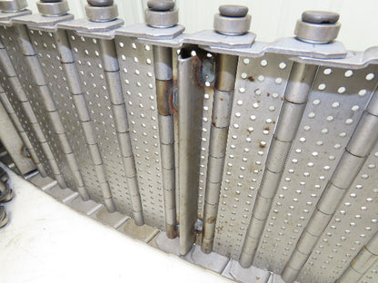 9" x 15' 7" Steel Cleated Chip Conveyor Hinge Belt 8" Bed Width Pin & Roller