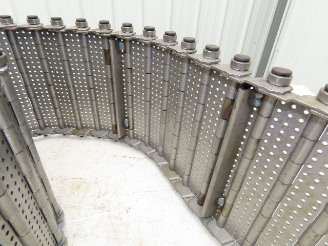 9" x 15' 7" Steel Cleated Chip Conveyor Hinge Belt 8" Bed Width Pin & Roller