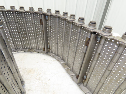 9" x 15' 7" Steel Cleated Chip Conveyor Hinge Belt 8" Bed Width Pin & Roller
