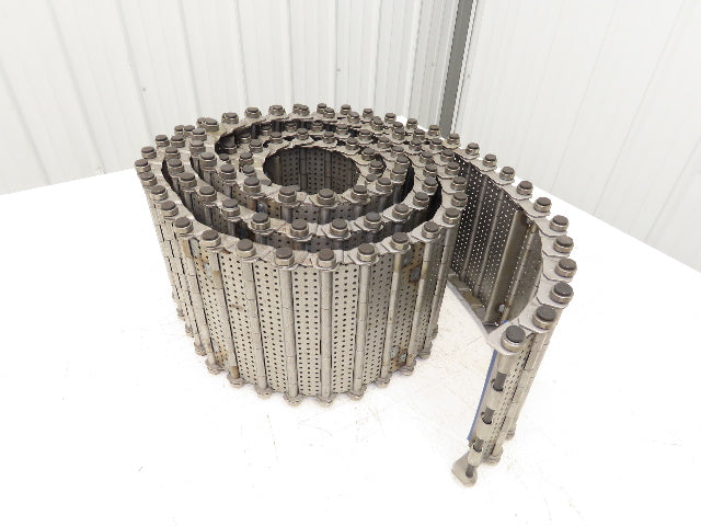 9" x 15' 7" Steel Cleated Chip Conveyor Hinge Belt 8" Bed Width Pin & Roller