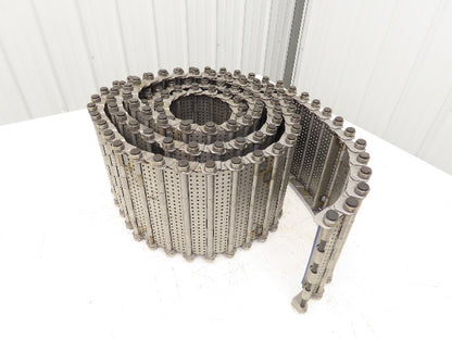 9" x 15' 7" Steel Cleated Chip Conveyor Hinge Belt 8" Bed Width Pin & Roller