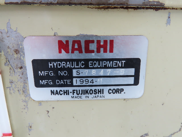 Nachi VDS-0B-1A2-U-10 Hydraulic Power Unit Variable Pump 6 Gal 3.9gpm 208-230V