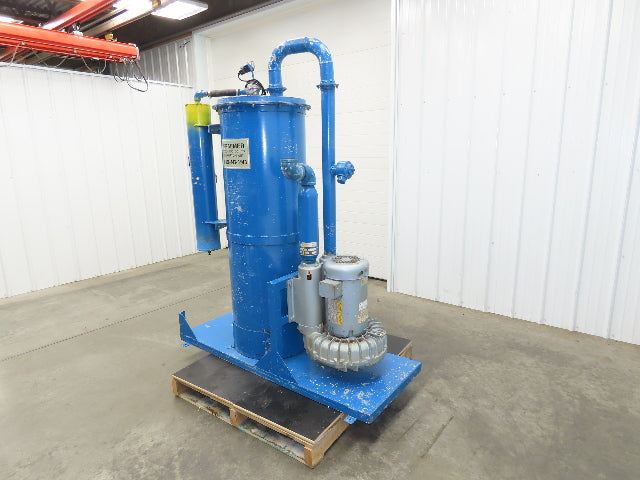 Kraemer Regenerative High Vacuum Pump 10Hp 3Ph 420CFM Oil-less Dust Collector