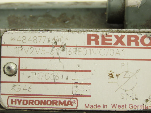 Rexroth Hydronorma 1PV2V5-31/16RE01MC70A1 Hydraulic Pump 4-Bolt 20mm Shaft