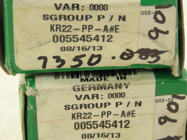 INA KR22-PP-A Cam Follower Bearing 22mm-OD 12mm-Width 10mm-Stud Dia Lot of 2