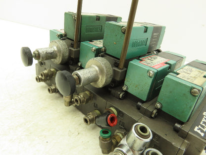 Numatics 6-Station FlexiBlok Manifold 120V Single Solenoid Valves