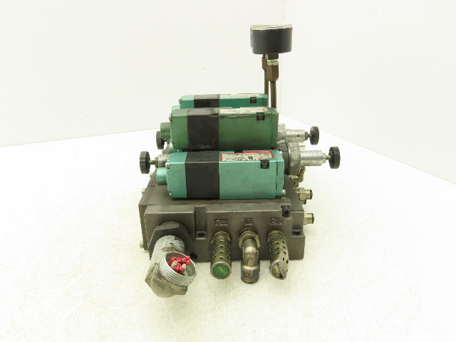 Numatics 6-Station FlexiBlok Manifold 120V Single Solenoid Valves