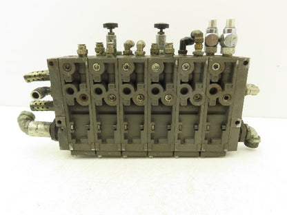 Numatics 6-Station FlexiBlok Manifold 120V Single Solenoid Valves