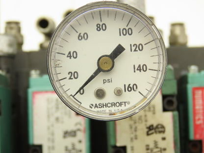 Numatics 6-Station FlexiBlok Manifold 120V Single Solenoid Valves