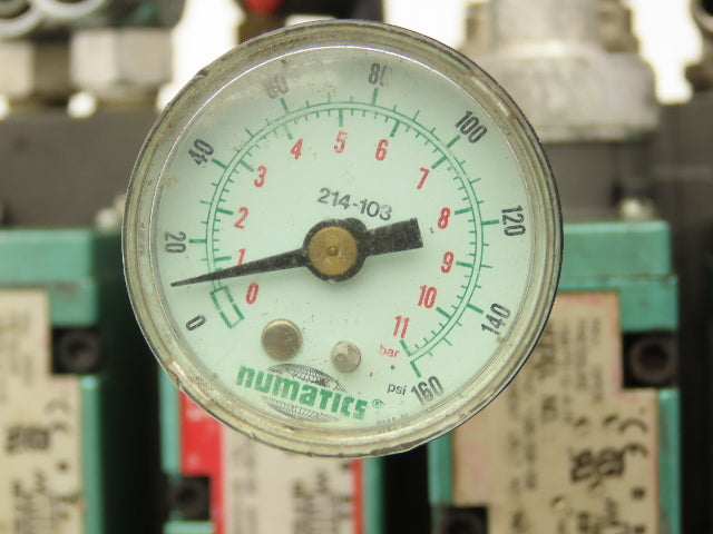 Numatics 6-Station FlexiBlok Manifold 120V Single Solenoid Valves