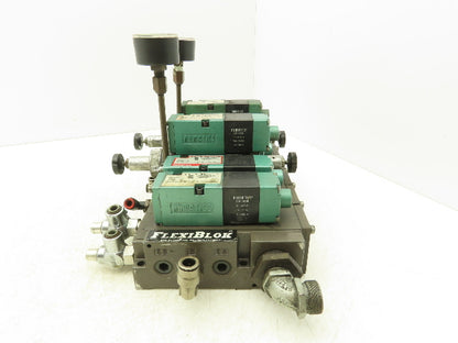 Numatics 6-Station FlexiBlok Manifold 120V Single Solenoid Valves