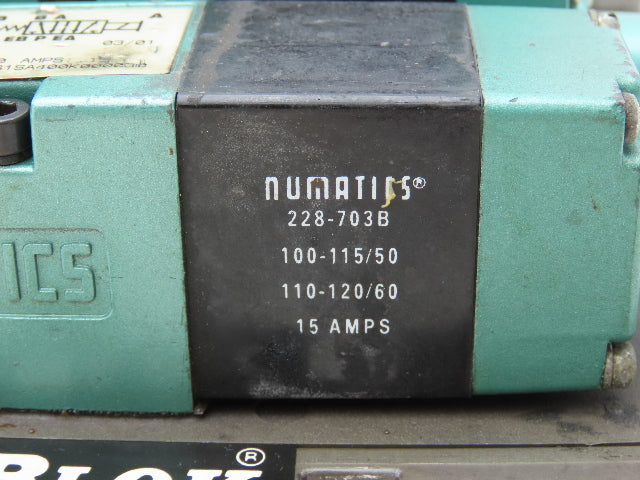 Numatics 6-Station FlexiBlok Manifold 120V Single Solenoid Valves
