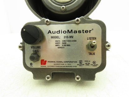 Federal Signal 310-MV Two-Way Intercom Sender Receiver Speaker Microphone