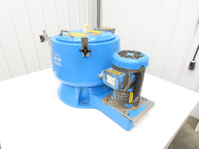 Barrett Centrifugals 326 12" Chip Spinner Oil Extractor Centrifuge 50Lbs 3Hp 3PH