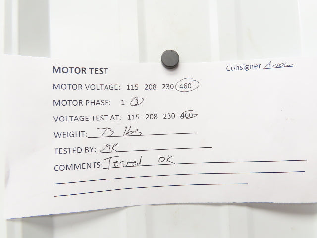 Delco G1354 AC Motor 2Hp 1730rpm 460V 3PH 184 Frame 7/8" Shaft