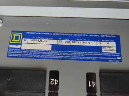 Square D NF442L2C NF Panelboard Breaker Box 200A 600Y/347V 3PH 4W 42 Circuit