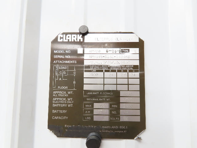 Danfoss 308C 1612-B0 Hydraulic Actuator Off Clark NPR20 Reach Truck Forklift