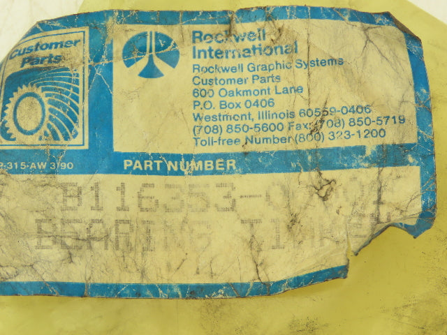 Timken Fafnir B116353-00001 Matched Tapered Roller Bearing Assy W Spacers