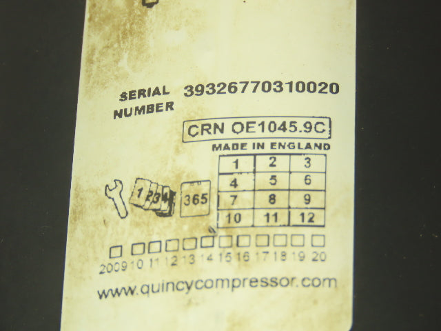 Quincy CRN OE1045.9C Air Compressor Filter 1"NPT 290 PSI