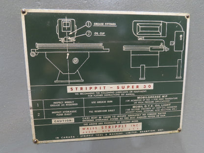 Strippit Fabricator Super 30 Single Punch Press 30 Ton 230/460V Foot Switch