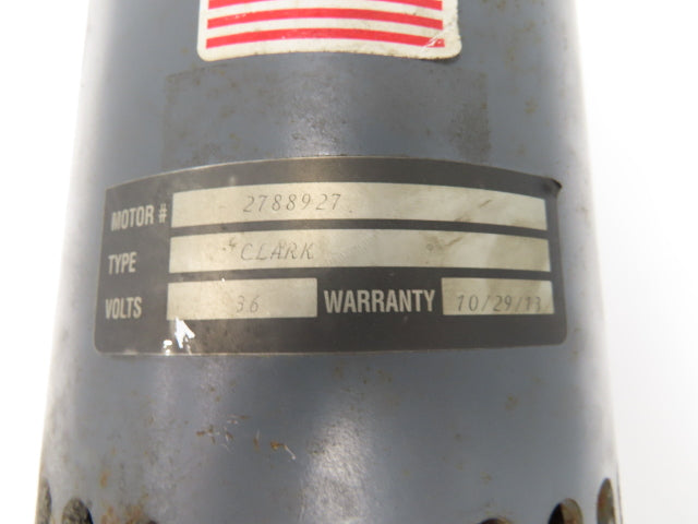Clark 2788927 Hydraulic Pump Motor 36VDC From NPR20 Reach Truck Forklift 2792881