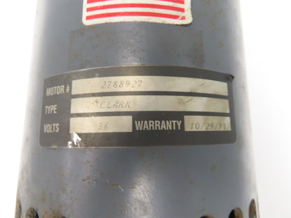 Clark 2788927 Hydraulic Pump Motor 36VDC From NPR20 Reach Truck Forklift 2792881