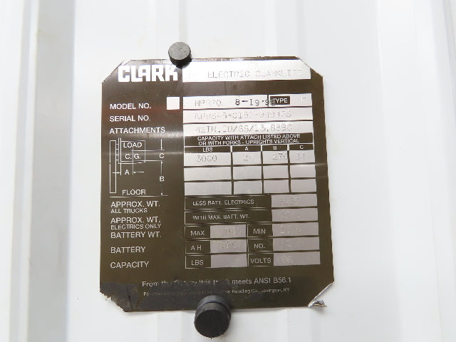 Clark 2818897 Direct Drive Motor 36VDC Removed From NPR20 Reach Truck Forklift