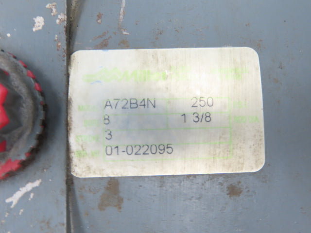 Miller A72B4N Pneumatic Air Cylinder 8" Bore 3" Stroke 250psi Foot Mount